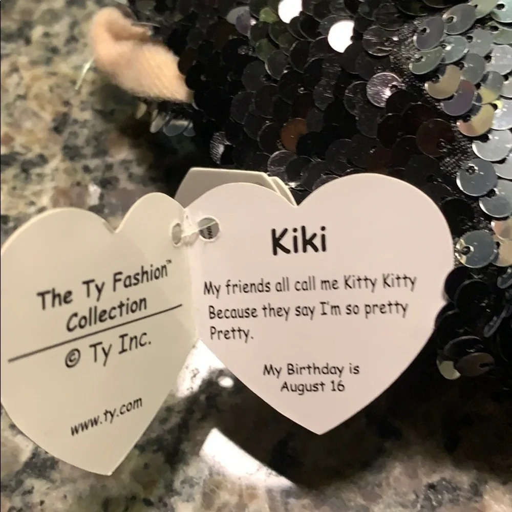 TY Black cat purse sequins Kiki NWT
